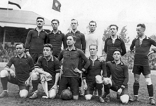 L'équipe belge qui a décroché l'or en 1920 en football lors des Jeux Olympiques