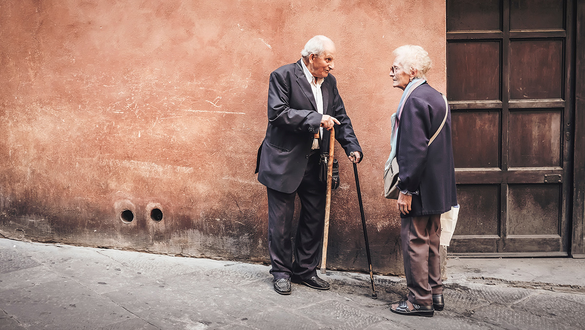 Couple âgé à Sienne, Italie
