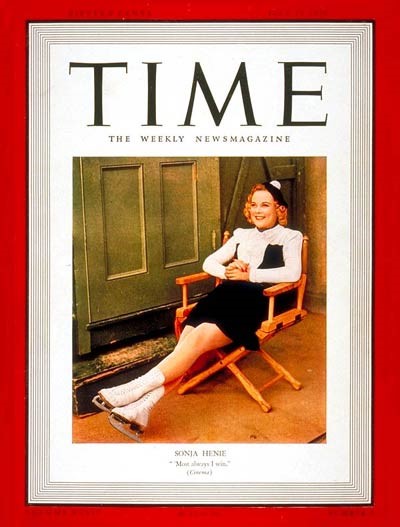 Sonja Henie op de kaft van TIME Magazine